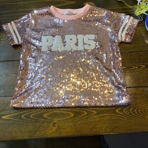Stella Tweed Sequin Paris Kids T-Shirt - Pink
